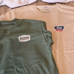 Brixton Green and Tan Logo T-Shirts